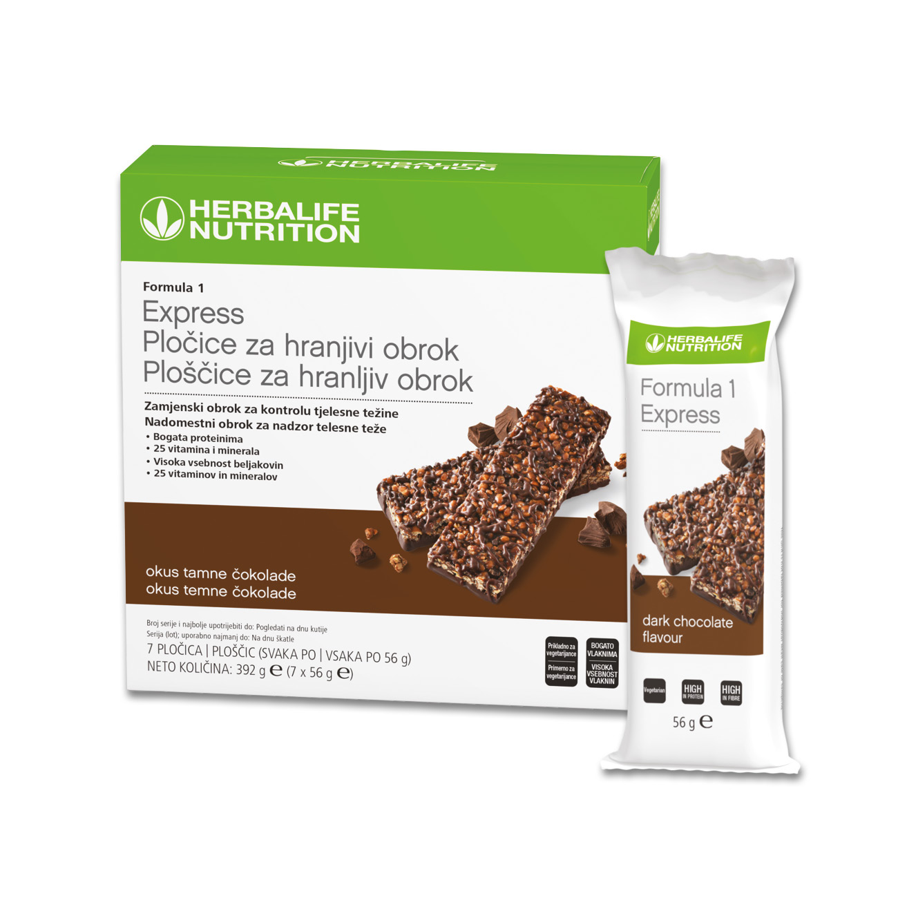 Formula 1 Express Pločice za hranjivi obrok okus tamne čokolade 7 pločica x 56 g
